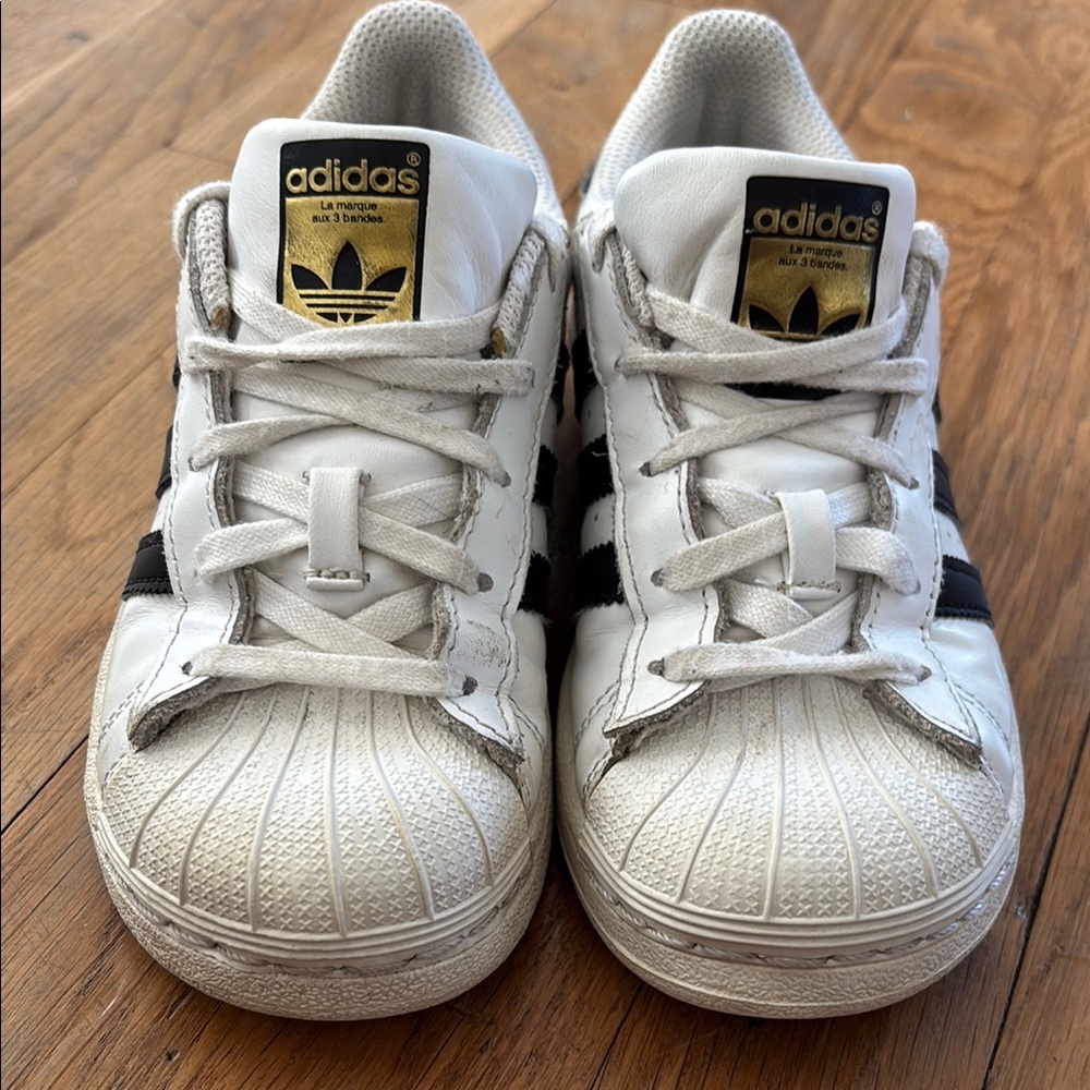 Adidas White and Black Superstar Sneakers